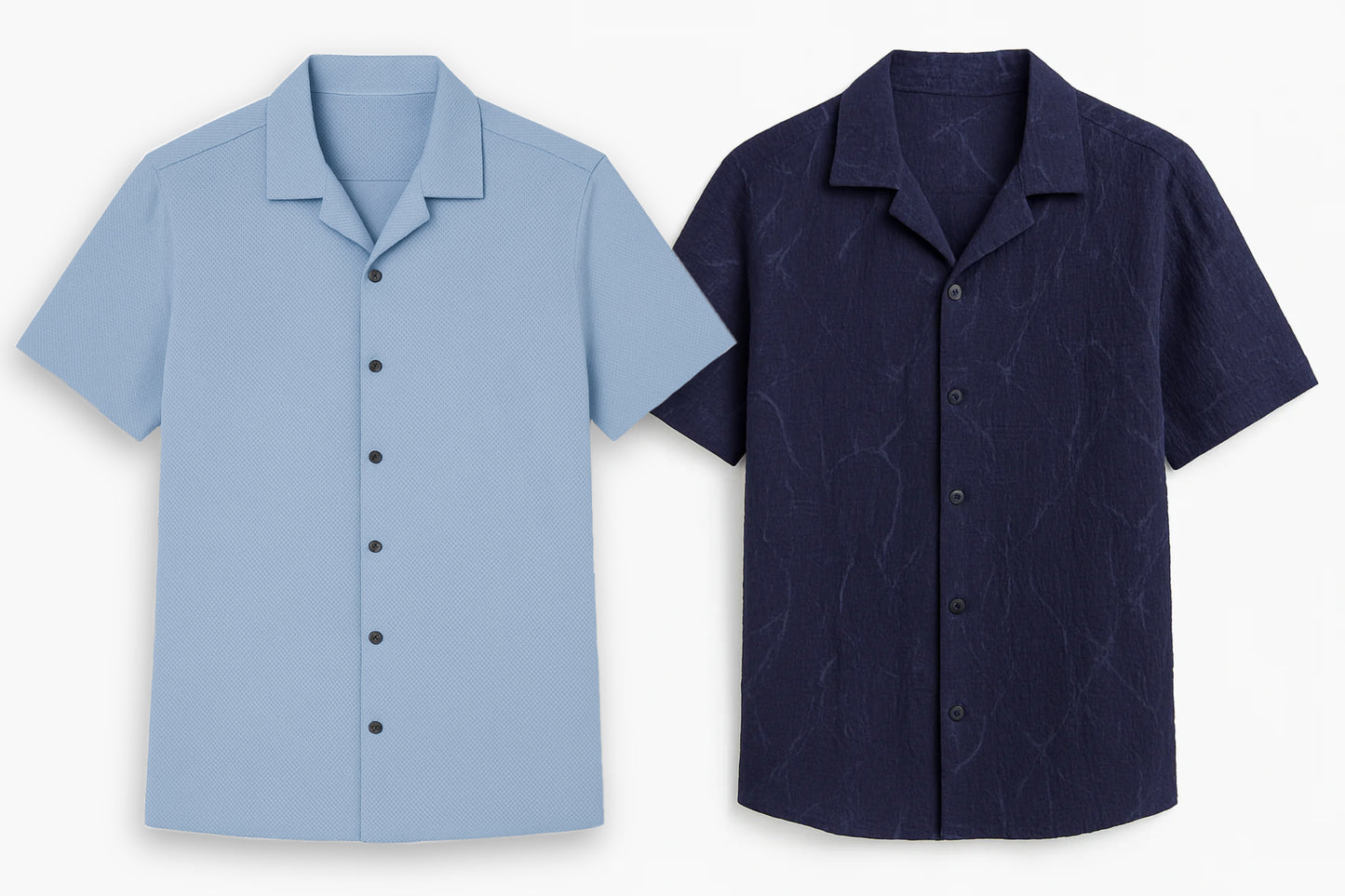 Blues Combo Premium Textured Cuban Shirt