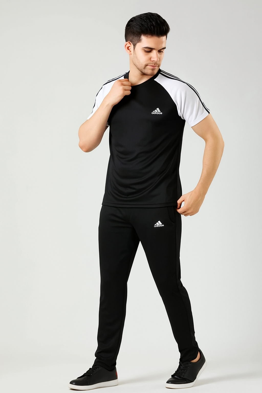 Dry-Fit Black & White Tracksuit