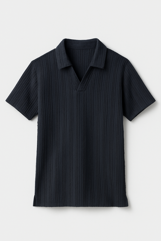 Textured Johnny Polo Shirt – Premium Casual Wear