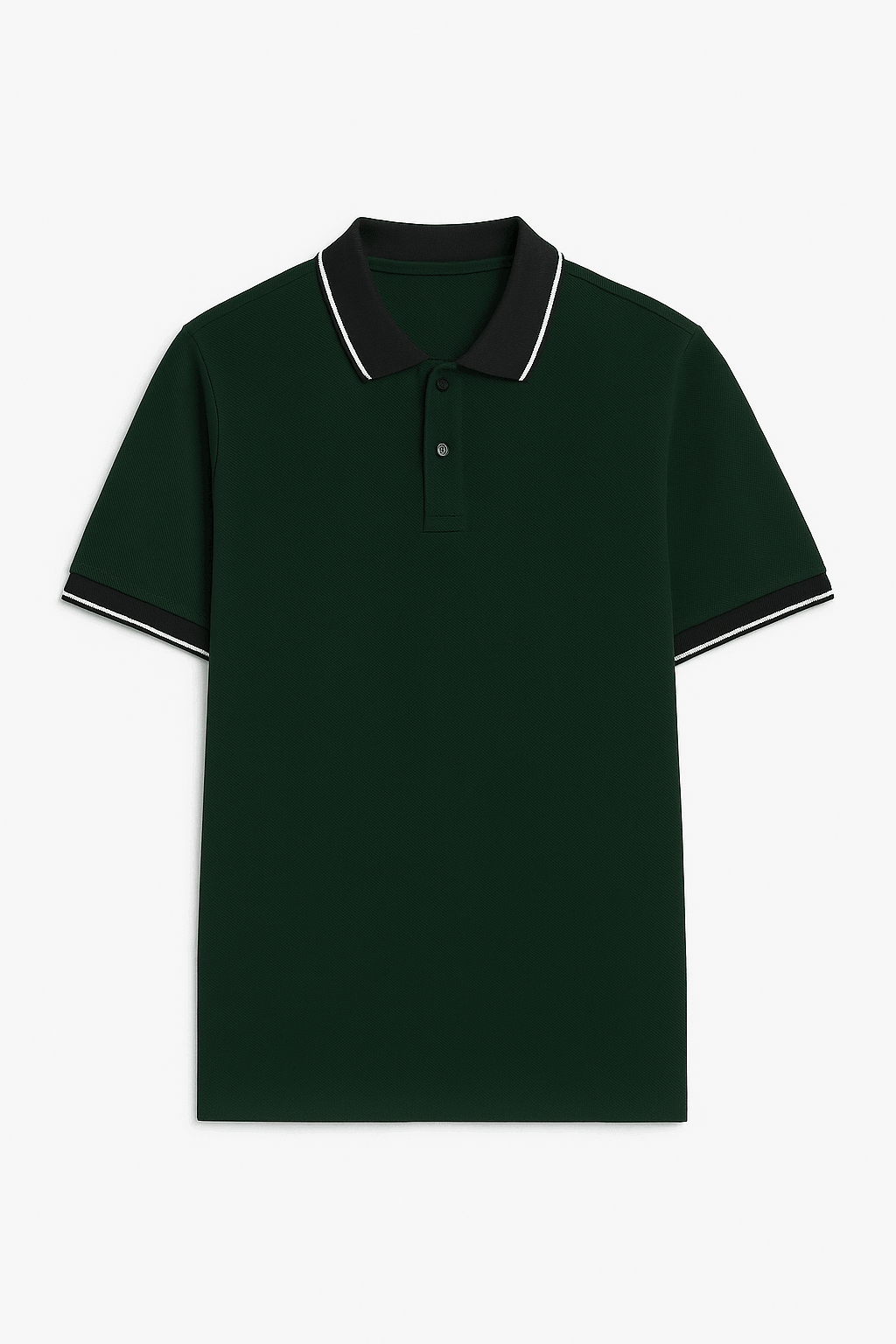 Premium Tipped Collar Polo Shirt – Green