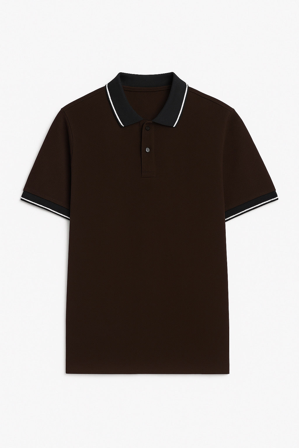 Premium Tipped Collar Polo Shirt – Navy Blue