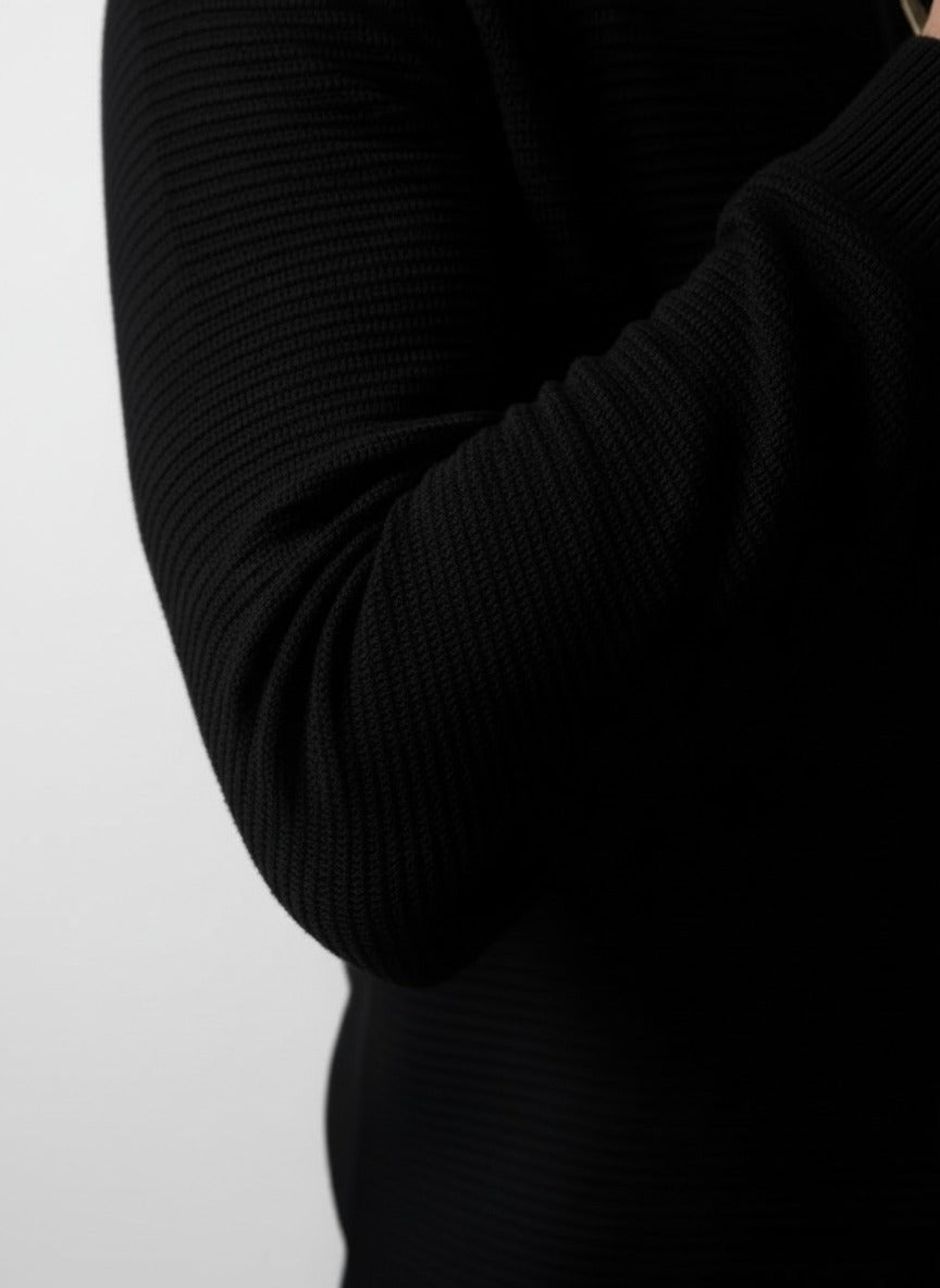 Textured Quarter-Zip Knit Sweater