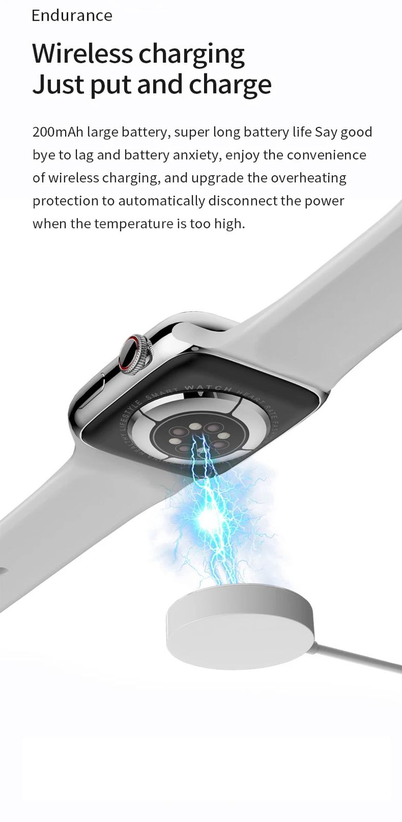 Smart Watch i9 l Stainless Steel Body With Magnetic Chain (Silver)