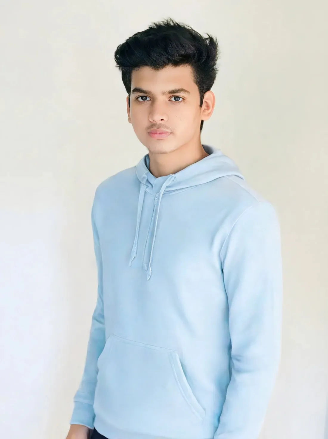 Cozy Classic Ice Blue Hoodie for Any Season